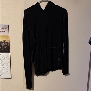 Rock & Republic Black Hooded Long Sleeve Top